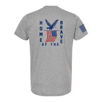 T - SHIRT "HOME OF THE BRAVE" - HEATHERED GREY - ATOM Promotions
