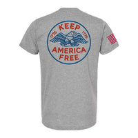 T - SHIRT "KEEP AMERICA FREE" - HEATHERED GREY - ATOM Promotions