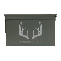 Laser Engraved - ANTLERS - Used Grade 1 Ammo Cans - 30 Cal, 50 Cal or Fat 50 - ATOM Promotions