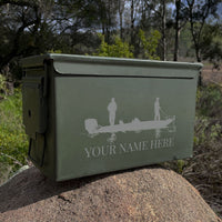 Laser Engraved - BASS BOAT - Used Grade 1 Ammo Cans - 30 Cal, 50 Cal or Fat 50 - ATOM Promotions