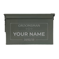 Laser Engraved - GROOMSMAN STARS - Used Grade 1 Ammo Cans - 30 Cal, 50 Cal or Fat 50 - ATOM Promotions