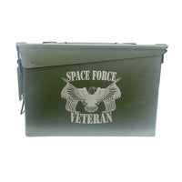 Laser Engraved - SPACE FORCE - Used Grade 1 Ammo Cans with or w/o Lock Kit - Choose from 30cal, 50 Cal or FAT 50 Cal - ATOM Promotions