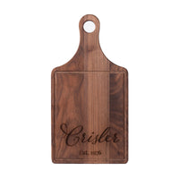 Personalized Laser Engraved Walnut Paddle Cutting Boards - ATOM Promotions