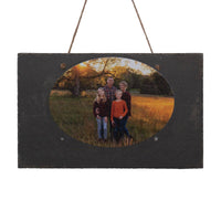 UV Printed Image (Landscape Format) and Text on 9.75"x15.75" Beautiful Charcoal Slate