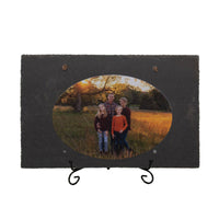 UV Printed Image (Landscape Format)Text on 9.75"x15.75" Beautiful Charcoal Slate