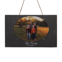 Personalized UV Printed Image (Landscape Format) and Text on 9.75"x15.75" Beautiful Charcoal Slate