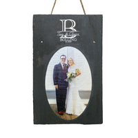 Personalized Image (Portrait Format) and Text on 9.75"x15.75" Beautiful Charcoal Slate