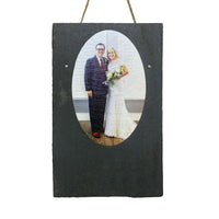 Personalized UV Printed (Portrait Format) and Text on 9.75"x15.75" Beautiful Charcoal Slate
