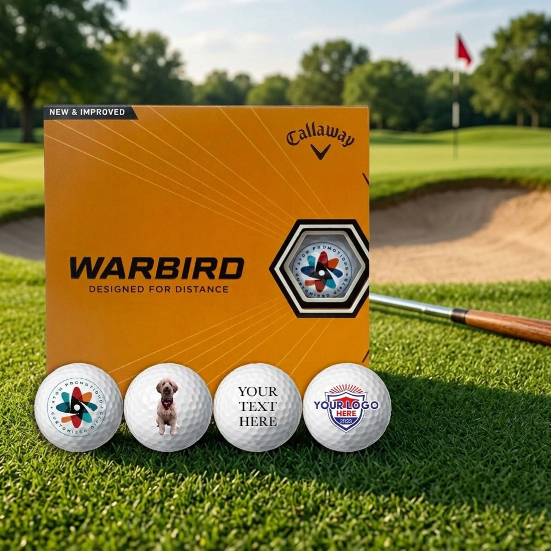 Custom & Personalized Callaway Golf Balls - Gift for all Occasions - Up to 3 Sides Printed - ATOM Promotions