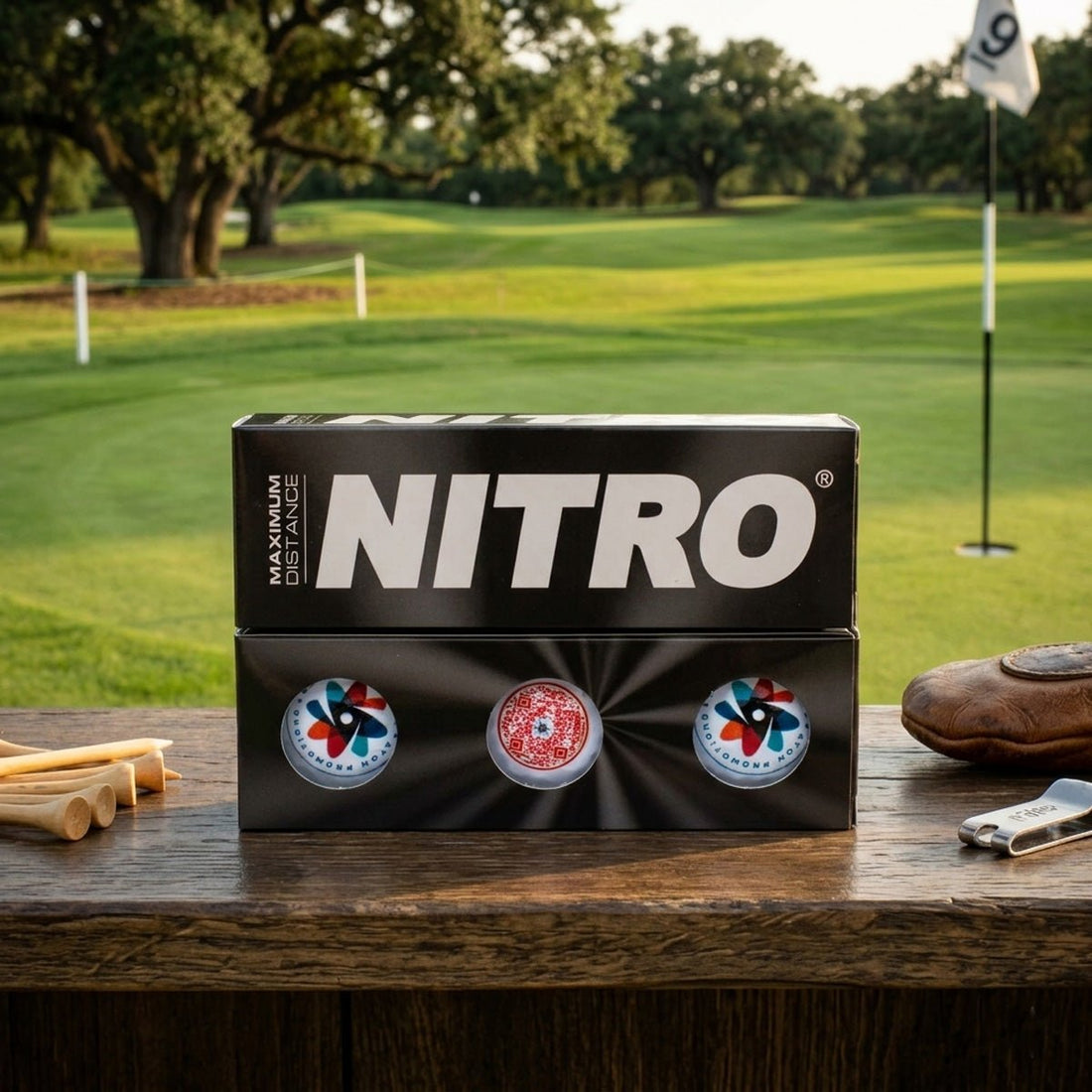 Custom & Personalized Nitro Golf Balls - Gift for all Occasions - Up to 3 Sides Printed - ATOM Promotions