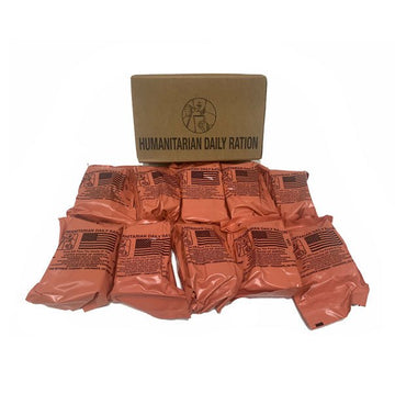 MRE Meals Ready to Eat Humanitarian Daily Rations - 1 Case - 10 HDR Meals - ATOM Promotions
