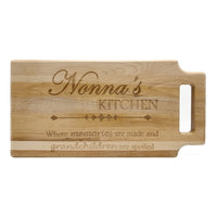 "NONNA'S KITCHEN" Laser Engraved Maple Cutting Board w/Handle Cut Out - 16”x18”x.50" - ATOM Promotions