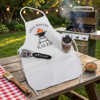 Personalized BBQ Combo Set 5 - in - 1 Barbecue Foldable Tool Kit, Apron and Leatherette Stainless Steel 20oz Tumbler - ATOM Promotions