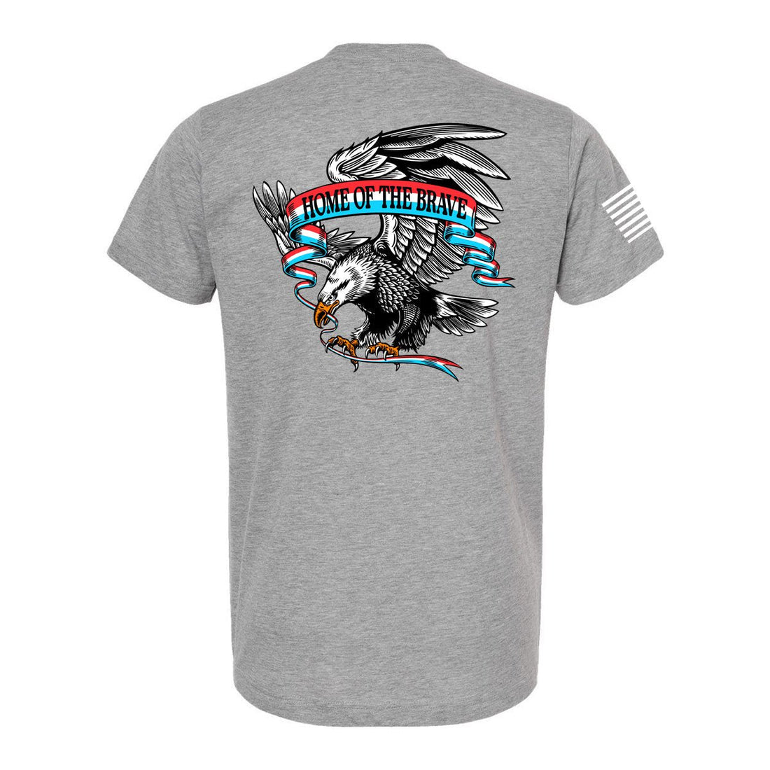 T - SHIRT "HOME OF THE BRAVE" - HEATHERED GREY - ATOM Promotions