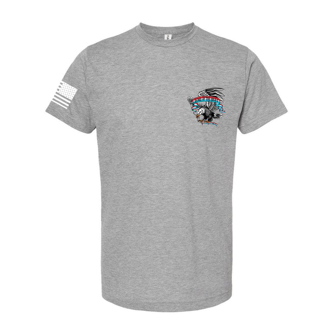 T - SHIRT "HOME OF THE BRAVE" - HEATHERED GREY - ATOM Promotions