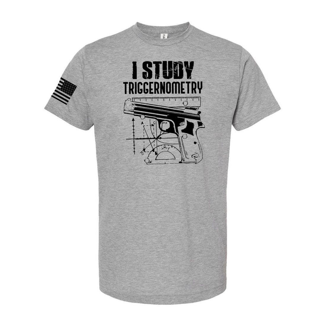 T - SHIRT "I STUDY TRIGGERNOMETRY" - HEATHERED GREY - ATOM Promotions