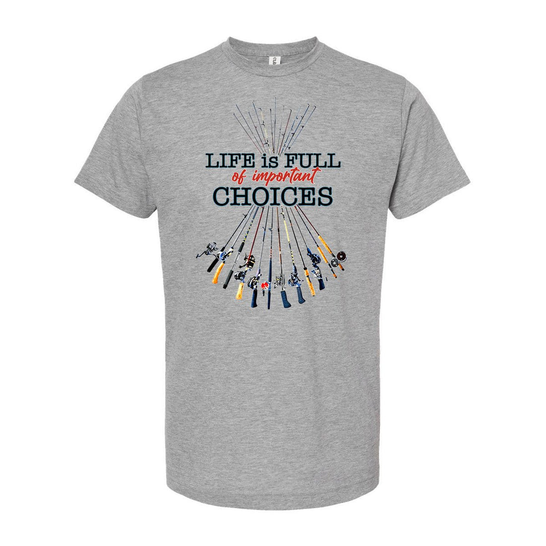T - SHIRT "LIFE IS FULL OF CHOICES" - HEATHERED GREY - ATOM Promotions
