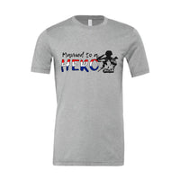 T - SHIRT "MARRIED TO A HERO" - HEATHERED GREY - ATOM Promotions