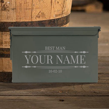 Laser Engraved - BEST MAN - Used Grade 1 Ammo Cans - 30 Cal, 50 Cal or Fat 50 - ATOM Promotions