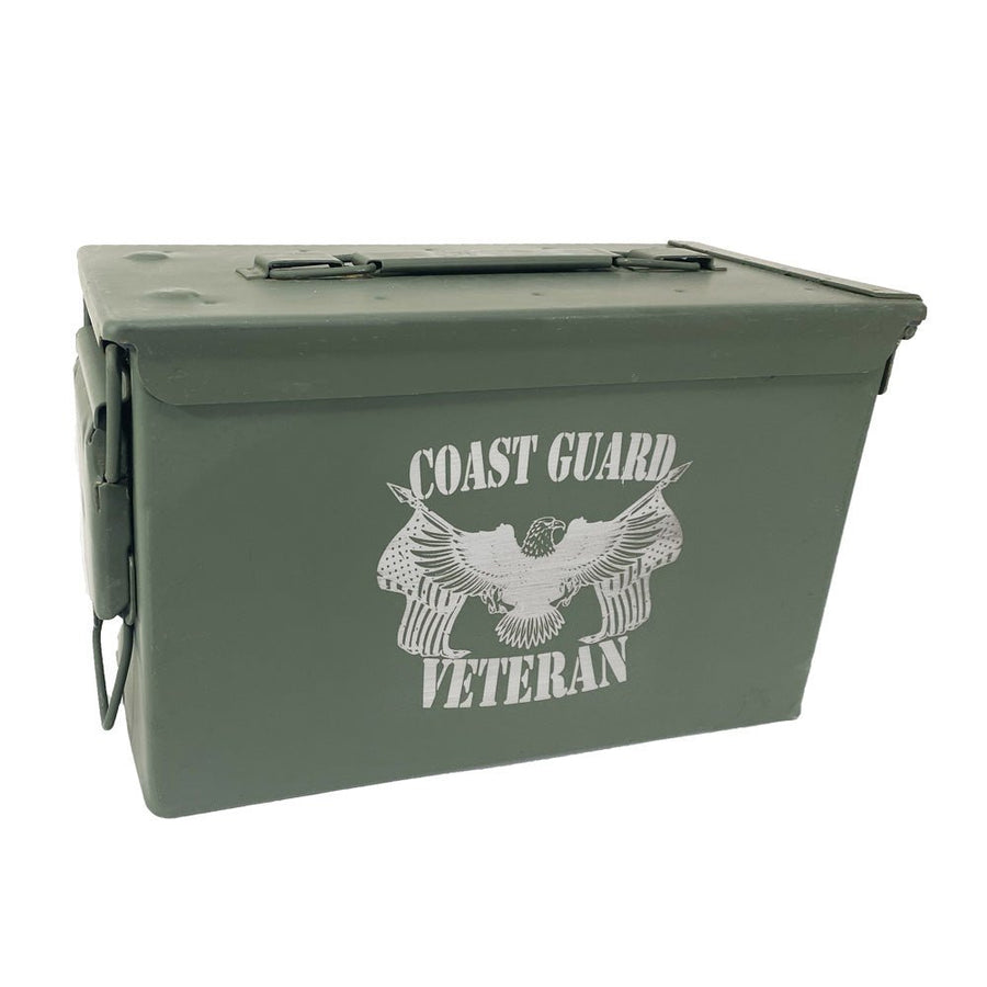 Laser Engraved - COAST GUARD - Used Grade 1 Ammo Can with or w/o Lock Kit - Choose from 30cal, 50 Cal or FAT 50 Cal - ATOM Promotions