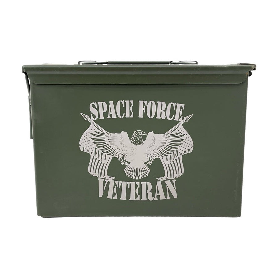 Laser Engraved - SPACE FORCE - Used Grade 1 Ammo Cans with or w/o Lock Kit - Choose from 30cal, 50 Cal or FAT 50 Cal - ATOM Promotions