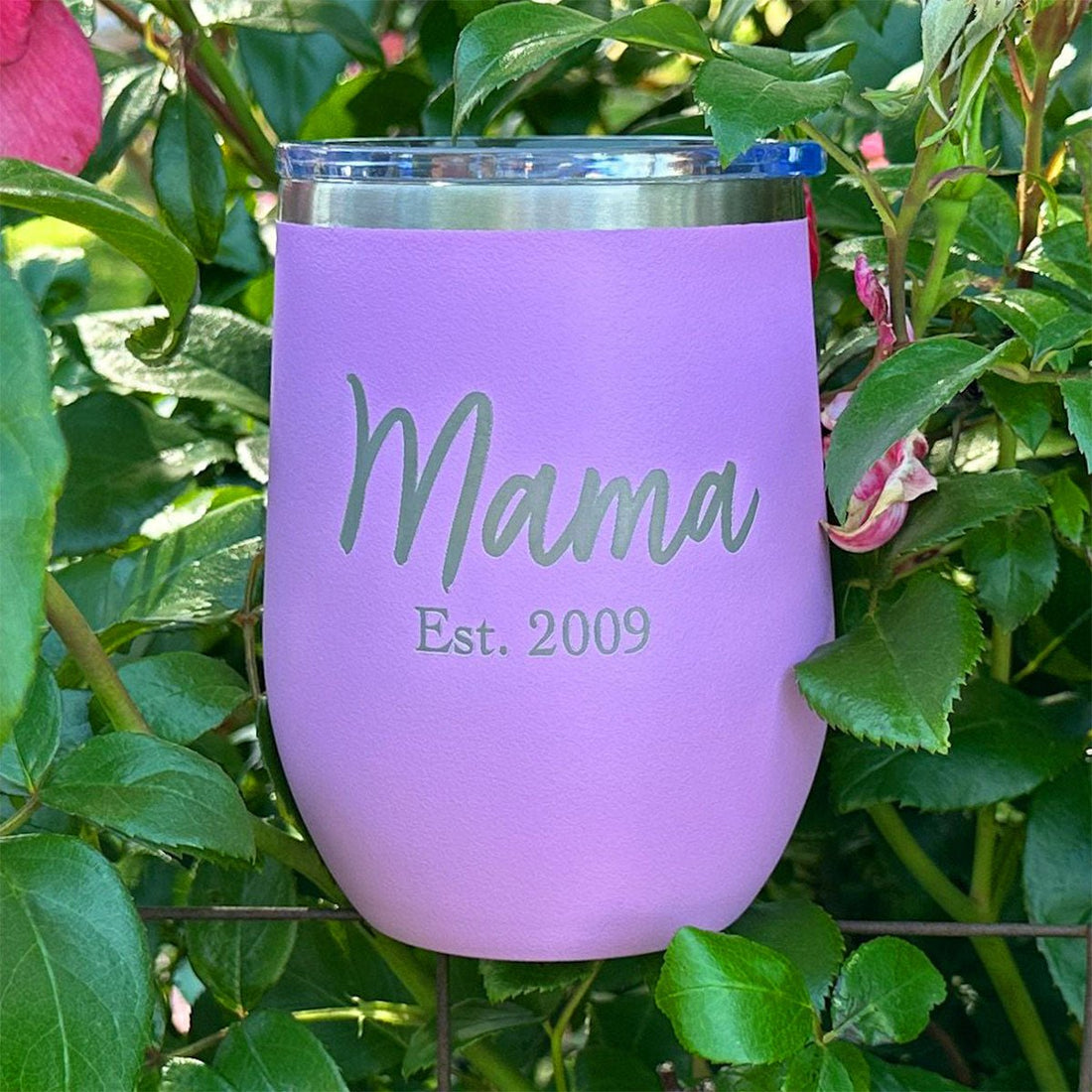 Personalized Laser Engraved - MAMA [EST DATE] - 12 oz. Tumbler - 17 Colors! - ATOM Promotions