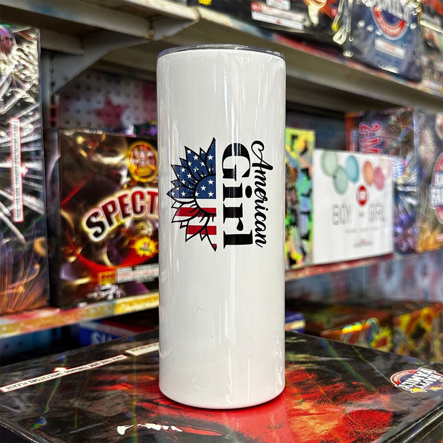 Sublimation Printed Skinny 20oz Tumbler - AMERICAN GIRL - ATOM Promotions