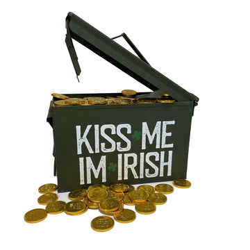 UV Printed Ammo Cans - Used Grade 130 Cal, 50 Cal or Fat 50 Cal - KISS ME I'M IRISH - ATOM Promotions