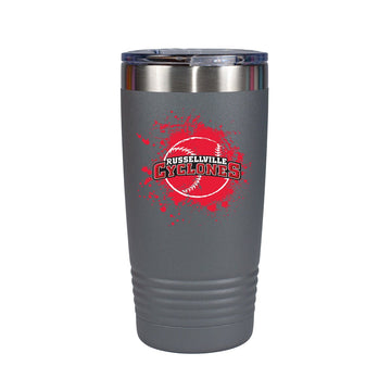 UV Printed - RUSSELLVILLE CYCLONES SPORTS - 20 oz. Beverage Tumbler - 17 Colors and 5 Sports - ATOM Promotions